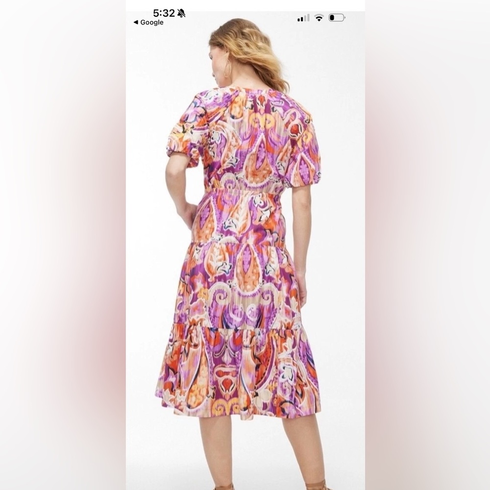 Chico's 50th anniversary paisley tiered Midi Dress - Picture 3 of 12